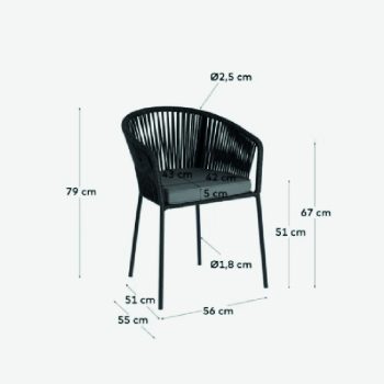 SILLA EXTERIOR LOTO NEGRO